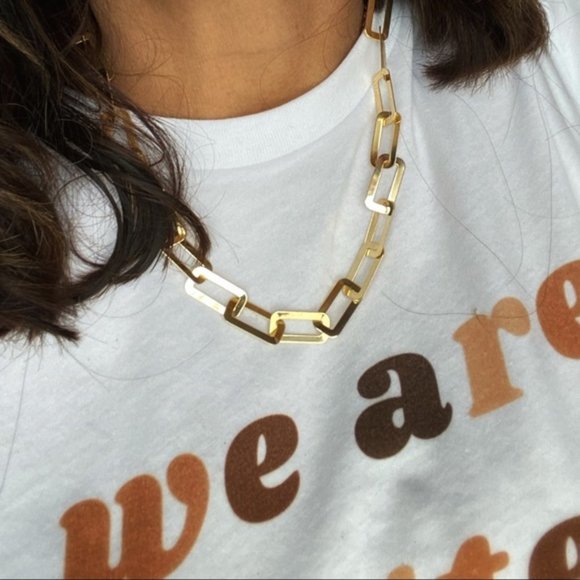 Alquimia Jewelry - STATEMENT PAPER CLIP CHUNKY CHAIN NECKLACE CHOKER